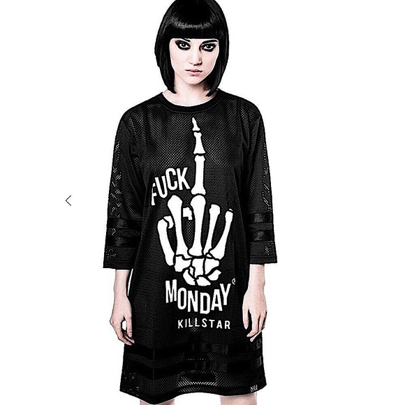 Killstar Dresses & Skirts - NWOT Killstar F*ck Monday mesh hockey dress